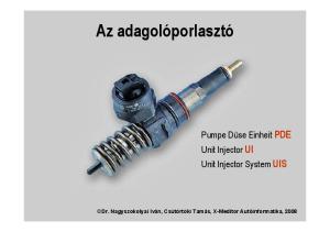 Az adagolóporlasztó. Pumpe Düse Einheit PDE Unit Injector UI Unit Injector System UIS