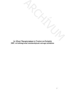 Az Állami Népegészségügyi és Tisztiorvosi Szolgálat évi költségvetési beszámolójának szöveges indoklása