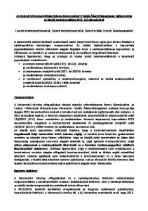 Az Emberi Erőforrások Minisztériuma Köznevelésért Felelős Államtitkárságának tájékoztatója az iskolai tankönyvellátás 2013