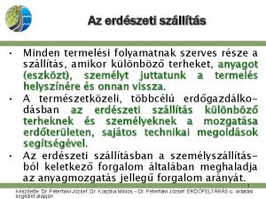 Az erdészeti szállítás