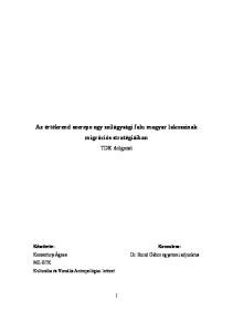 Az értékrend szerepe egy szilágysági falu magyar lakosainak migrációs stratégiáiban