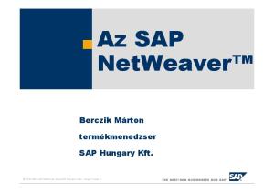 Az SAP NetWeaver. Berczik Márton. termékmenedzser. SAP Hungary Kft. SAP 2004, SAP NetWeaver és mysap Business Suite Herger Tamás 1