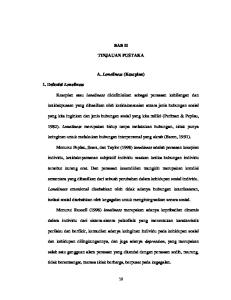 BAB II TINJAUAN PUSTAKA. A. Loneliness (Kesepian) yang kita inginkan dan jenis hubungan sosial yang kita miliki (Perlman & Peplau,