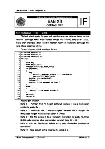 BAB XII OPERASI FILE