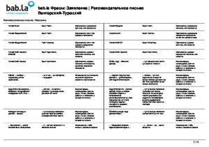 bab.la Фразы: Заявление Рекомендательное письмо Венгерский-Турецкий