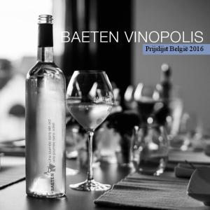 BAETEN VINOPOLIS. Prijslijst België 2016