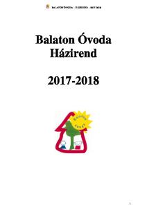 Balaton Óvoda Házirend