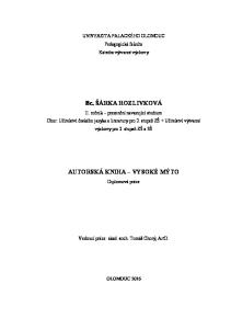 Bc. ŠÁRKA ROZLIVKOVÁ AUTORSKÁ KNIHA VYSOKÉ MÝTO