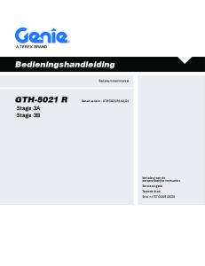 Bedieningshandleiding. GTH-5021 R Stage 3A Stage 3B. Serienummerinterval. Vanaf serienr.: GTH5021R14-101