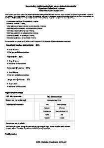 Beoordeling 'patiëntgerichtheid van de ziekenhuiswebsite' Algemeen Ziekenhuis Lokeren Resultaat voor het jaar 2014