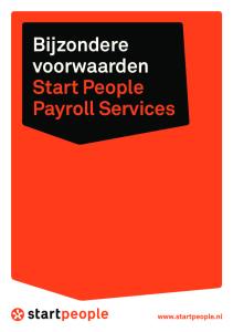 Bijzondere voorwaarden Start People Payroll Services
