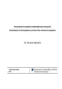 Bimodularita termoplastů a krátkovláknových kompozitů Bimodularity of thermoplastics and short-fiber reinforced composites. Bc