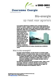 Bio-energie op maat voor agrariërs