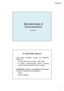 [Biomatematika 2] Orvosi biometria