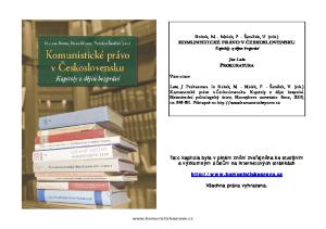 Bobek, M. - Molek, P. - Šimíček, V. (eds.) KOMUNISTICKÉ PRÁVO V ČESKOSLOVENSKU Kapitoly z dějin bezpráví. Jan Lata PROKURATURA