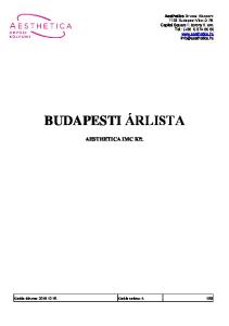 BUDAPESTI ÁRLISTA AESTHETICA IMC