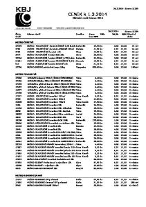 CENÍK k Základní ceník březen 2014