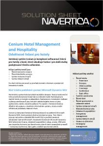 Cenium Hotel Management and Hospitality Odvětvové řešení pro hotely