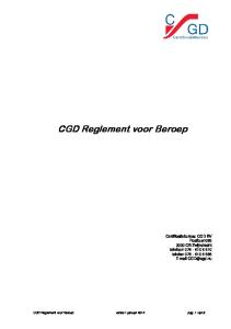 CGD Reglement voor Beroep