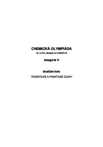 CHEMICKÁ OLYMPIÁDA kategória D študijné kolo