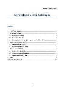 Christologie v listu Koloským