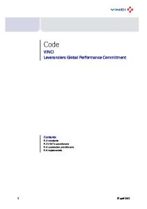 Code VINCI Leveranciers Global Performance Commitment