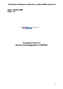 Cursusboek niveau 3-4 Service Level Management in TOPDESK