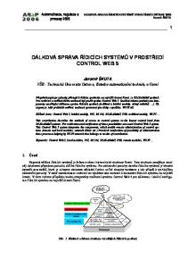 DÁLKOVÁ SPRÁVA ŘÍDICÍCH SYSTÉMŮ V PROSTŘEDÍ CONTROL WEB 5