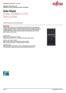 Data Sheet Fujitsu ESPRIMO P2760 Stolní počítač