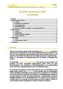 De ODIS-databank in 2010 Jaarverslag