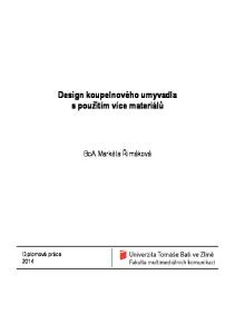 Design koupelnového umyvadla s použitím více materiálů. BcA.Markéta Řimáková