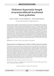 Diabeteses hypertoniás betegek vérnyomáscsökkentő kezelésének hazai gyakorlata