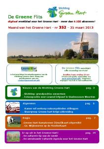 digitaal weekblad voor het Groene Hart - meer dan abonnees! Nieuws van de Stichting Groene Hart pag. 2
