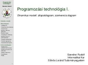 Dinamikus modell: állapotdiagram, szekvencia diagram