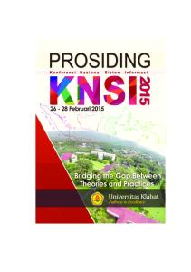 Dipublikasikan Tahun 2015 Oleh: Fakultas Ilmu Komputer Universitas Klabat Airmadidi, Minahasa Utara, Sulawesi Utara ISSN :