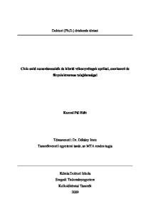 Doktori (Ph.D.) értekezés tézisei. Cink-oxid nanorészecskék és hibrid vékonyrétegek optikai, szerkezeti és fényelektromos tulajdonságai