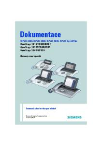 Dokumentace. Zkrácený návod k použití. Communication for the open minded. Siemens Enterprise Communications