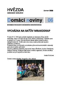 Domácí noviny 06. HVĚZDA červen 2009 OBČANSKÉ SDRUŽENÍ