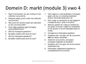 Domein D: markt (module 3) vwo 4