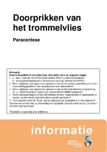 Doorprikken van het trommelvlies. Paracentese