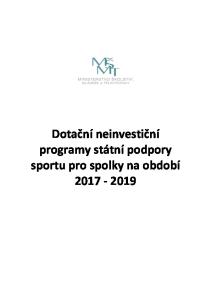 Dotační neinvestiční programy státní podpory sportu pro spolky na období