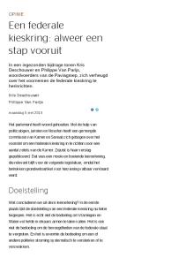 Een federale kieskring: alweer een stap vooruit