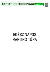 EGÉSZ NAPOS RAFTING TÚRA