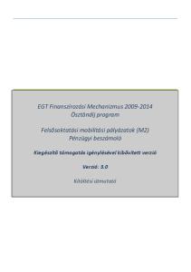 EGT Finanszírozási Mechanizmus Ösztöndíj program. Felsősoktatási mobilitási pályázatok (M2) Pénzügyi beszámoló