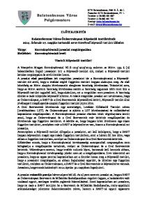 ELŐTERJESZTÉS. Balatonkenese Város Önkormányzat Képviselő-testületének február 27. napján tartandó soron következő képviselő-testületi ülésére