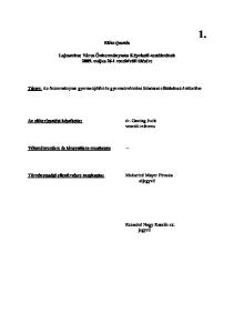 Elıterjesztés. Lajosmizse Város Önkormányzata Képviselı-testületének május 26-i rendkívüli ülésére