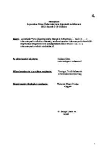 Előterjesztés Lajosmizse Város Önkormányzata Képviselő-testületének december 19-i ülésére