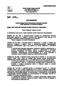 ELİTERJESZTÉS. Nyirád Község Önkormányzatának Képviselı-testülete december 10-i nyilvános ülésére. Tisztelt Képviselı Hölgyek és Urak!