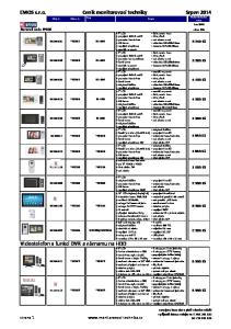 EMOS s.r.o. Ceník monitorovací techniky Srpen 2014