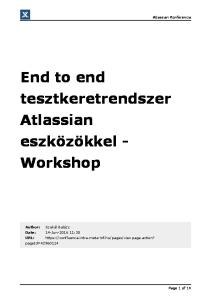 End to end tesztkeretrendszer Atlassian eszközökkel - Workshop